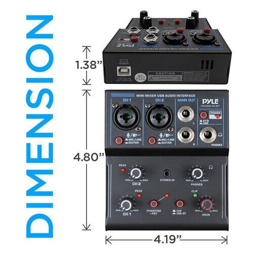 2-Channel Audio Mixer / USB Recording Interface with Bluetooth - Image 9
