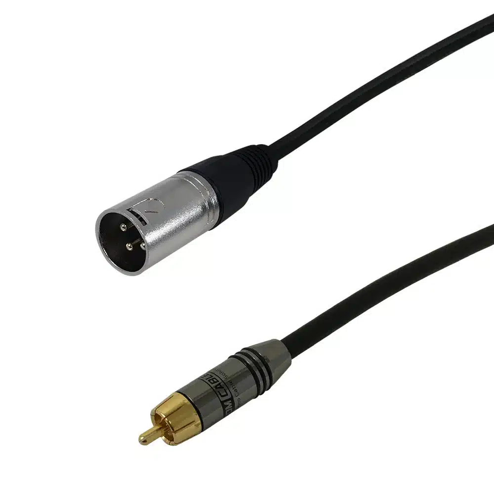 Premium XLR Male to RCA Male Unbalanced Audio Cable FT4 - 15ft
