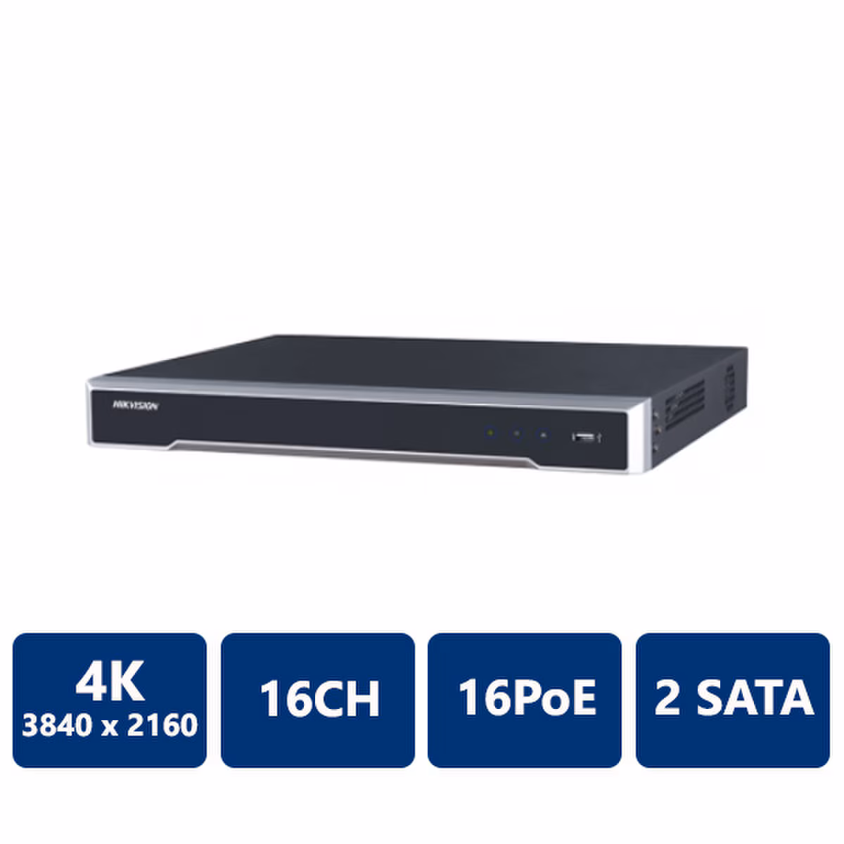 Hikvision 16-ch 1U 16 PoE 4K NVR (DS-7616NI-Q2/16P) - Image 2