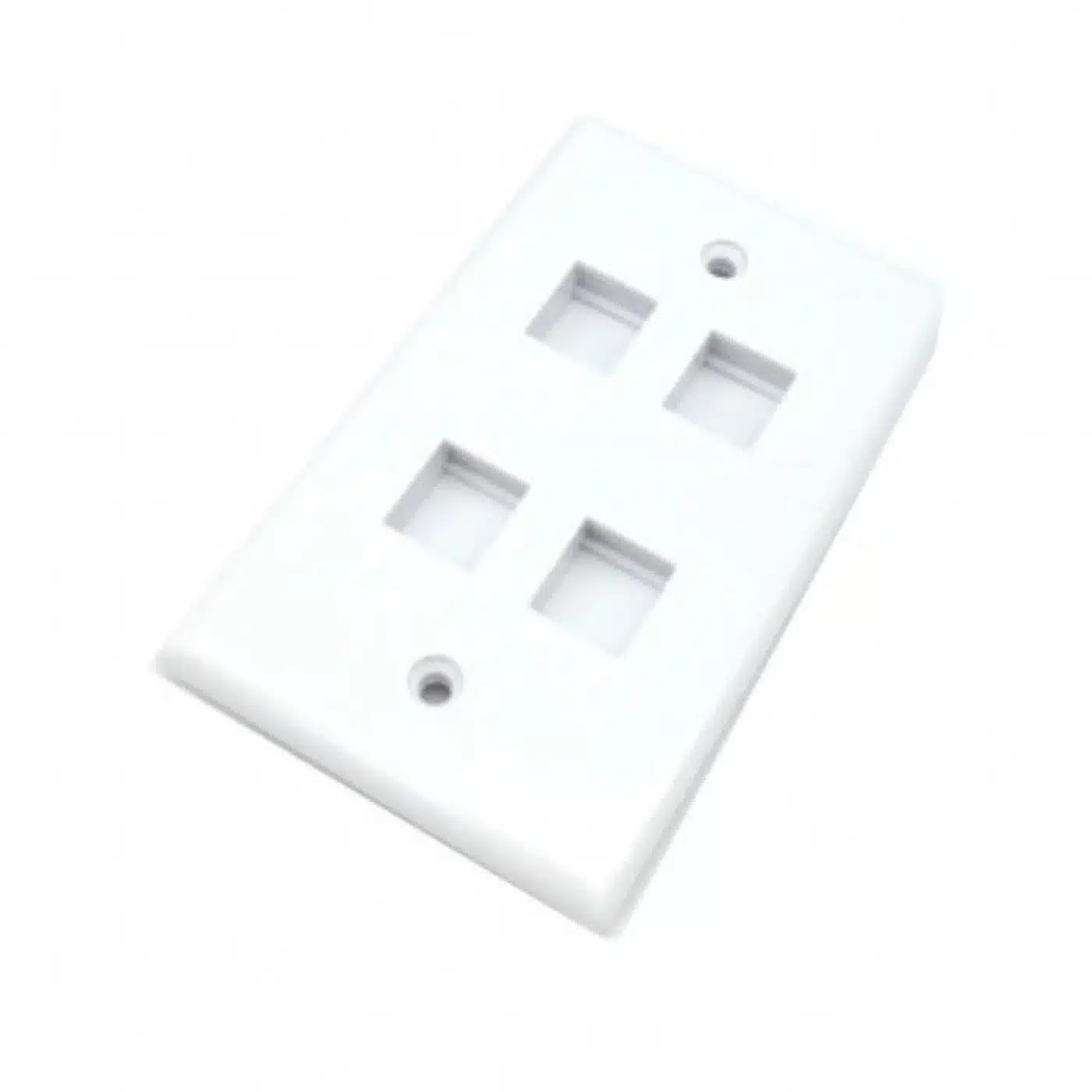 4 Port Keystone Wall Plate for RJ45 RJ11 RJ12 RCA F-Type Jack HDMI-USB-RCA- - White