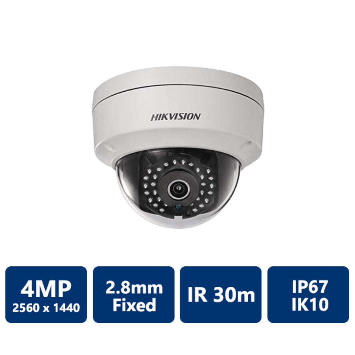 Hikvision 4 Megapixel Outdoor IR Network Vandal Dome, 2.8mm(DS-2CD2142FWD-IS-28)