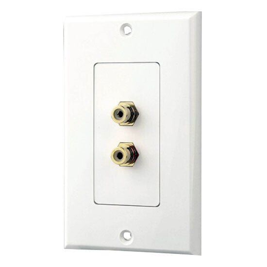 Dual Stereo RCA Wall Plate (White)