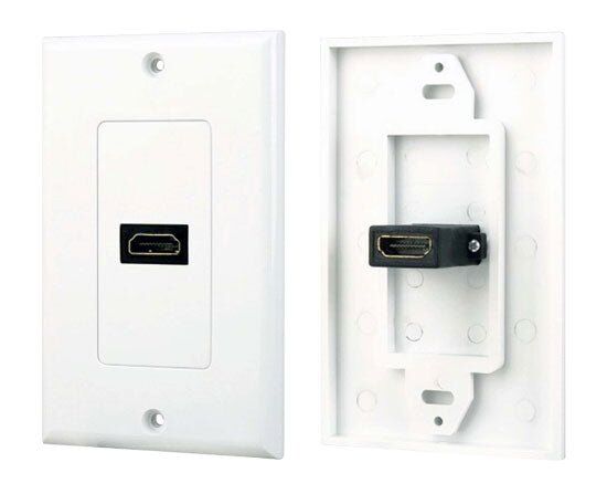 Single HDMI Wall Plate (White)